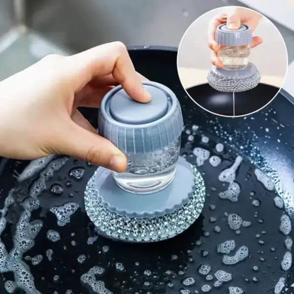 Soap Dispensing Dish Brush for Easy Kitchen Cleaning