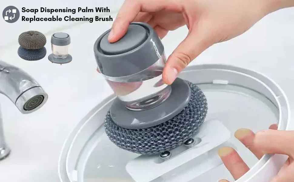 Soap Dispensing Dish Brush for Easy Kitchen Cleaning