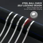 StainlessPro stainless steel self-locking cable ties for solar and industrial use - Obeepo.in