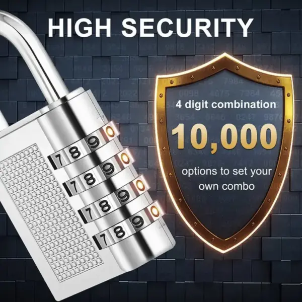 4-Digit Combination Security Pad Lock for Lockers and Gates - Obepo.in