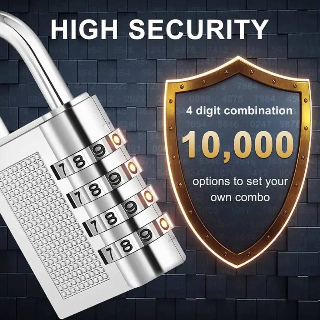 4-Digit Combination Security Pad Lock for Lockers and Gates - Obepo.in