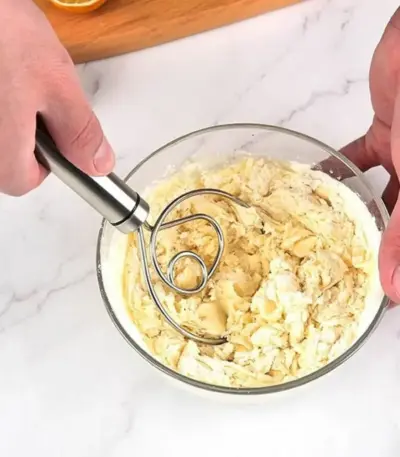 Stainless Steel Dough Whisk with Ergonomic Handle - obeepo.in