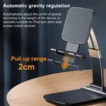 Foldable universal mobile stand holding a smartphone on a desk. - Obeepo.in