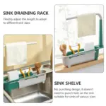 Telescopic 2-in-1 Kitchen Sink Storage Rack Holder for organized cleaning supplies - obeepo.in