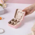 Cute little PU Leather Travel Jewelry Box for rings, necklaces, and makeup accessories - obeepo.in