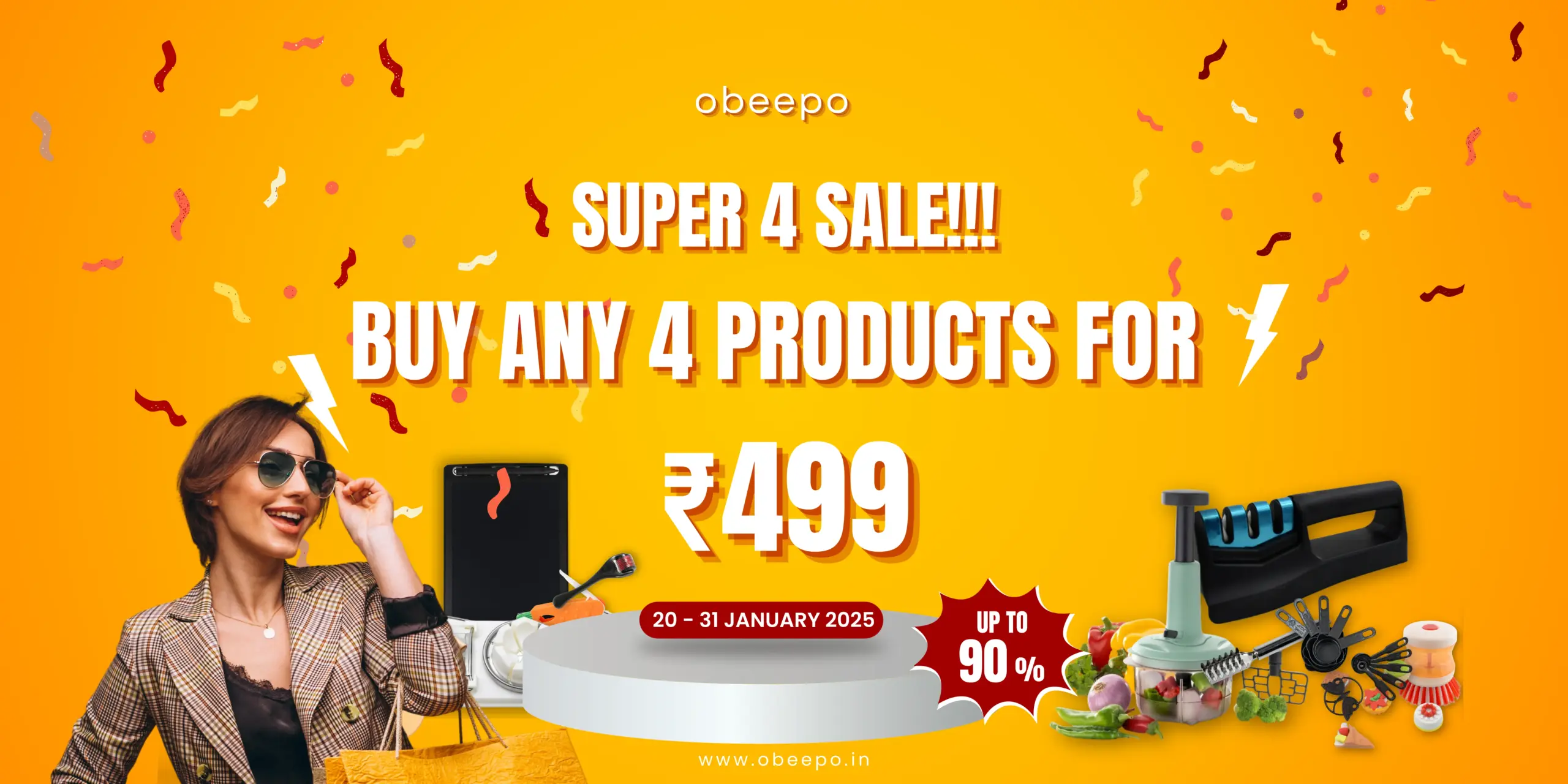 obeepo Super4 Sale - Buy any products for ₹499