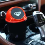 Compact car dustbin in a car dash