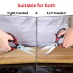 Scissors suitable for both left-handers and right-handers.